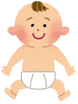 裸の赤ちゃんのイラスト