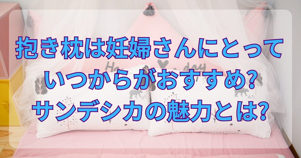 抱き枕は妊婦さんにとっていつからがおすすめ?サンデシカの魅力とは?
